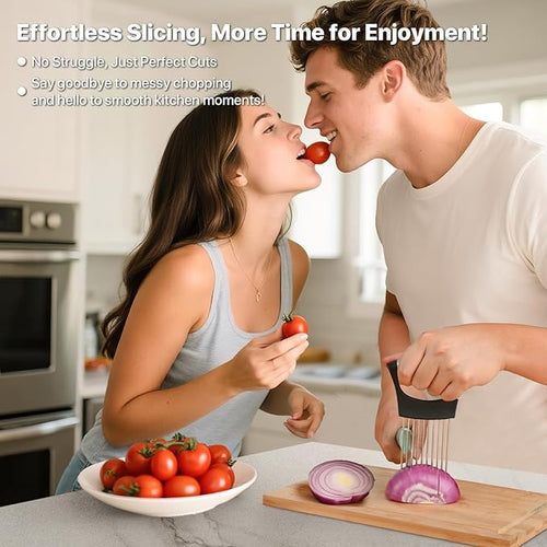 2 PCS Onion Holder for Slicing, Vegetable Slicer Slice Cutter Chopper Guide