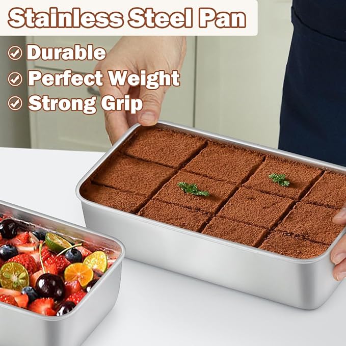 LIANYU 3 Pack Loaf Pans for Baking Bread, 9x5 Inch Bread Loaf Tin Pan, Stainless Steel Meatloaf Baking Bread Tin for Homemade Banana Bread, Dishwasher Safe