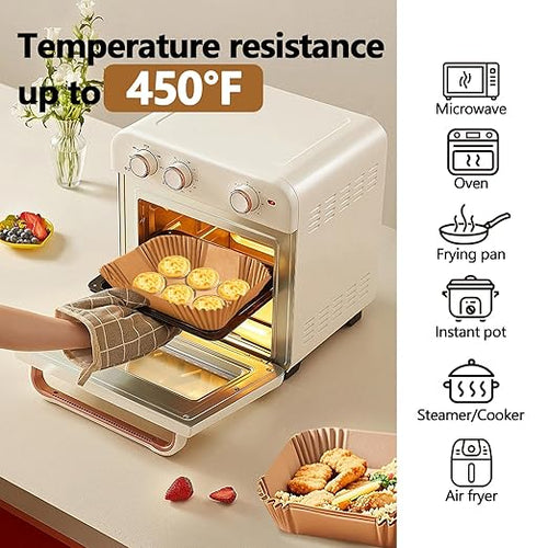 150 PCS Air Fryer Liners, 8.5 Inch Square Parchment Paper Sheets