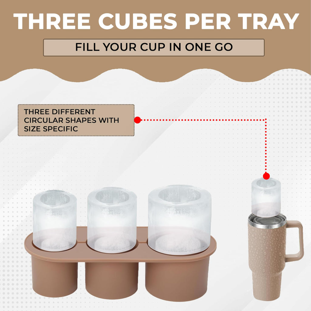 NKAM 20-40 oz Ice Molds for Stanley Cup - Silicone Ice Cube Tray with Lid and Bin for Chilling Cocktails, Whiskey, Drinks, Coffee - BPA-Free, Easy Fill and Release Ice Maker Tray for Freezer