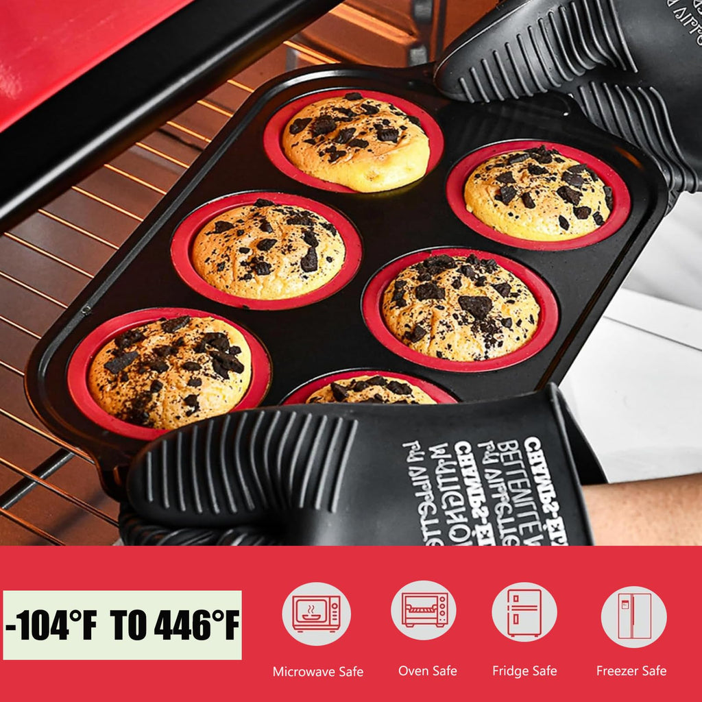 YiYeraio Muffin Pan, 6-Cup Nonstick Silicone Muffin Pans for Baking, Food-Grade Cupcake Pan for Oven, Microwave, Dishwasher Safe, BPA-Free Silicone Baking Mold for Muffins, Cupcakes, Egg Muffins