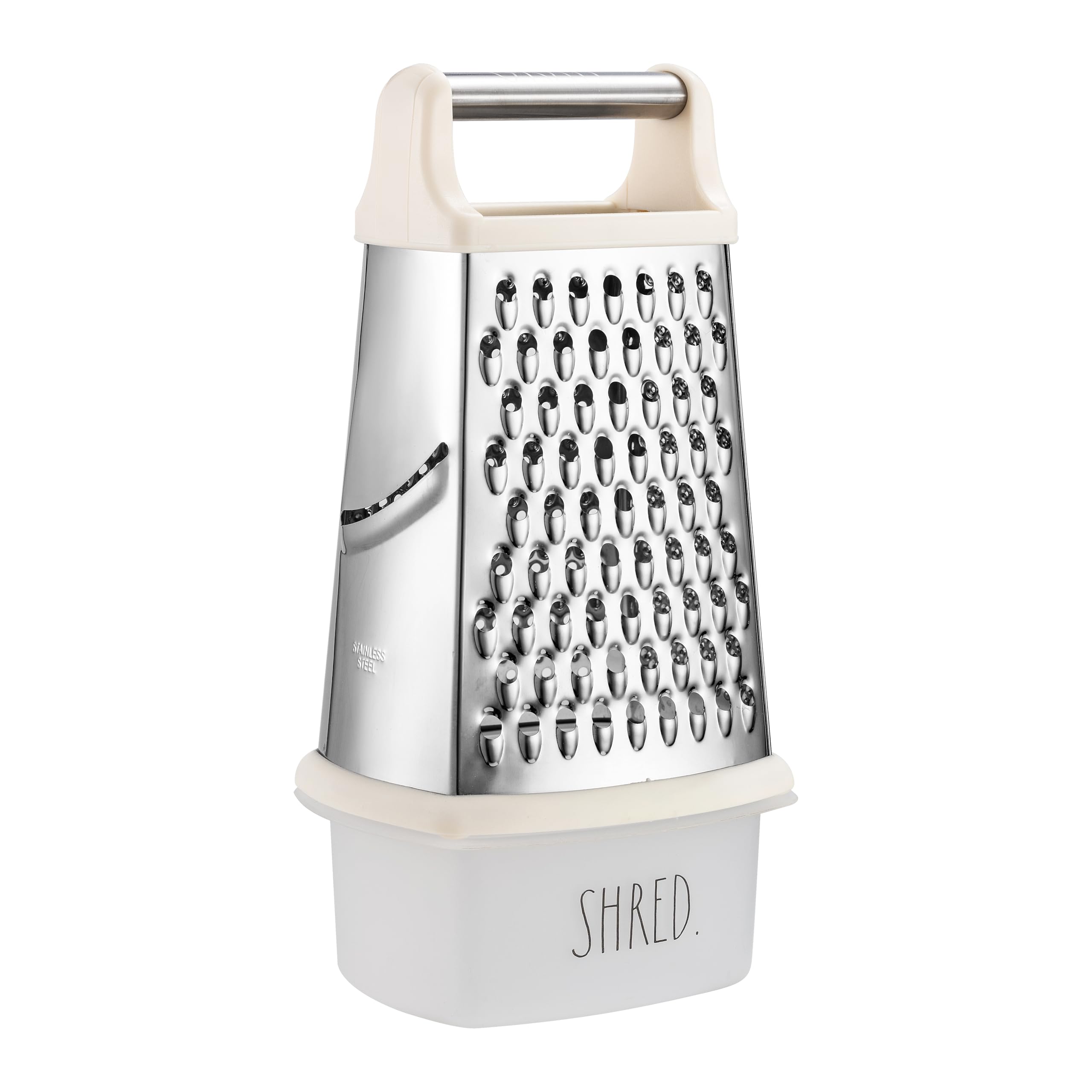 Rae Dunn Everyday Collection Multifunction Grater- Stainless Steel Grater and Zester for Cheese, Spices, Vegetables, Cream