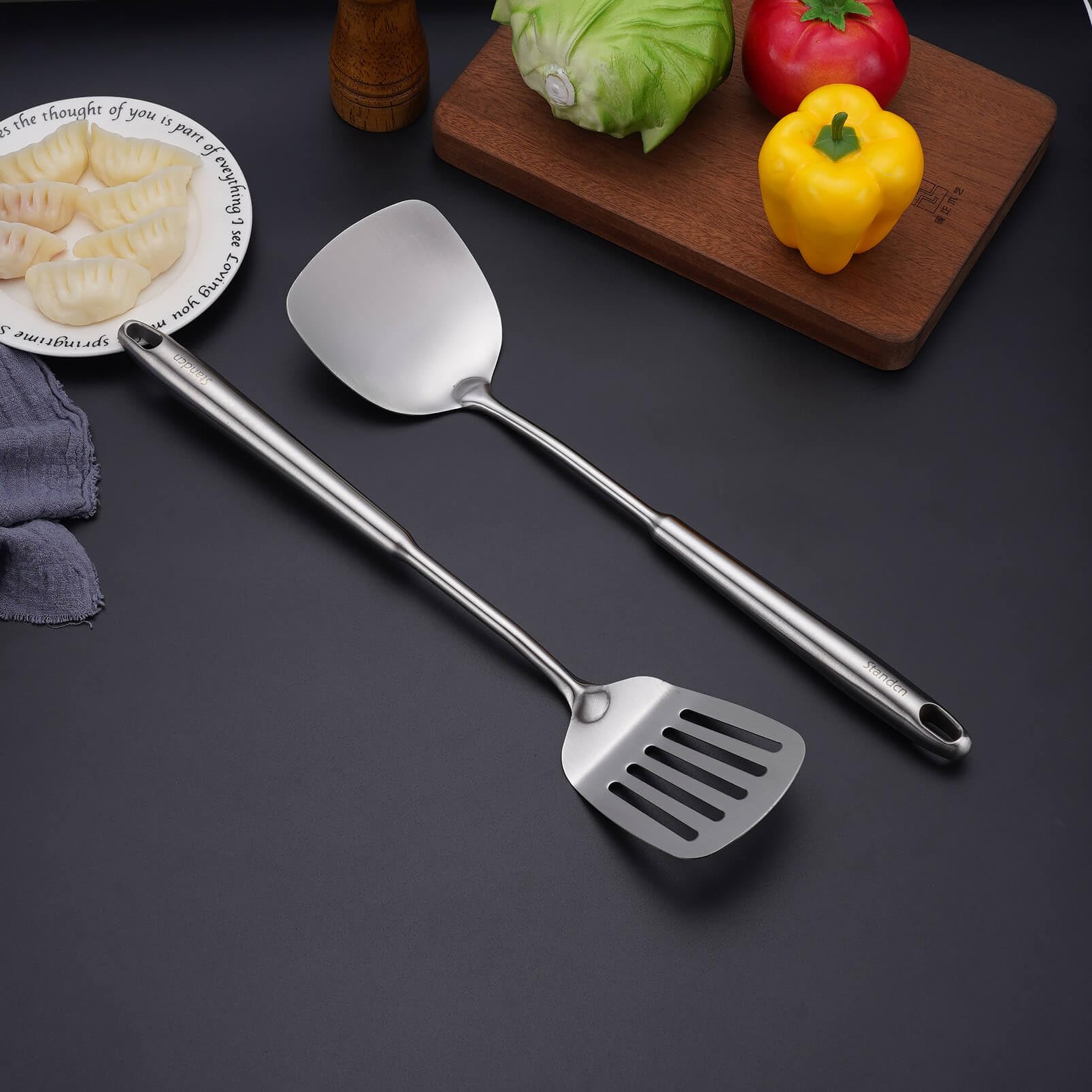 6 PCS All Metal Cooking Utensils Set - 18/10 Stainless Steel Kitchen Tools