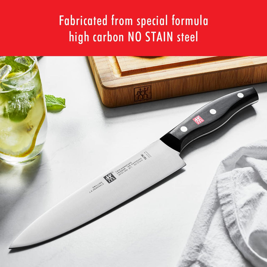 ZWILLING Twin Signature 19-pc Kitchen Knife Set with Block, Chef Knife, Professional Chef Knife Set, German Knife Set Light Brown