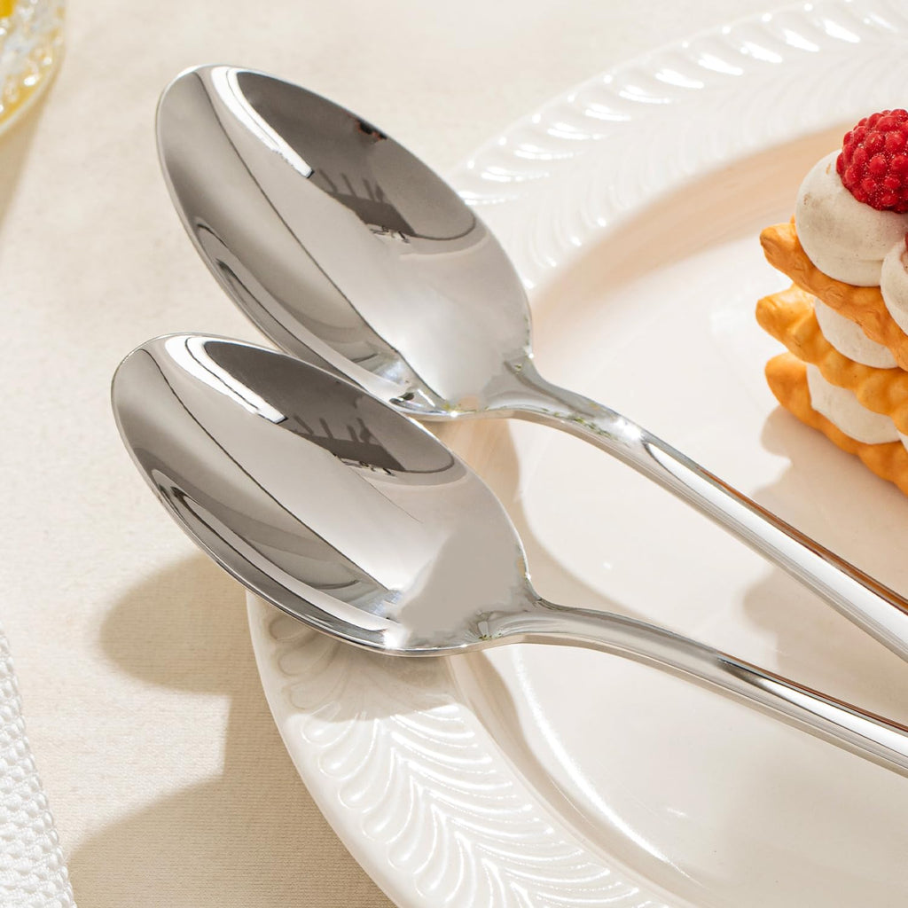 KINGSTONE 4 Piece Dinner Spoons Set, 18/10 Stainless Steel Spoons