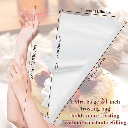 24 Inch Disposable Piping Bags, 100 PCS Large Icing Bags