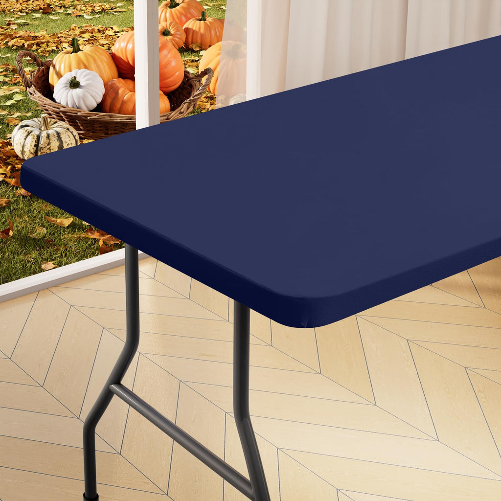 homing Rectangle Table Cloth Cover 8 Foot Blue Elastic Fitted Tablecloth