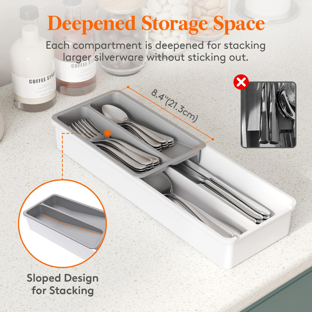 Lifewit Compact Silverware Organizer for Kitchen Drawer