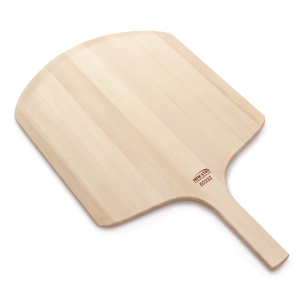 New Star Foodservice 50332 Restaurant-Grade Wooden Pizza Peel, 18" L x 16" W Plate, with 8" L Wooden Handle, 26" Overall Length
