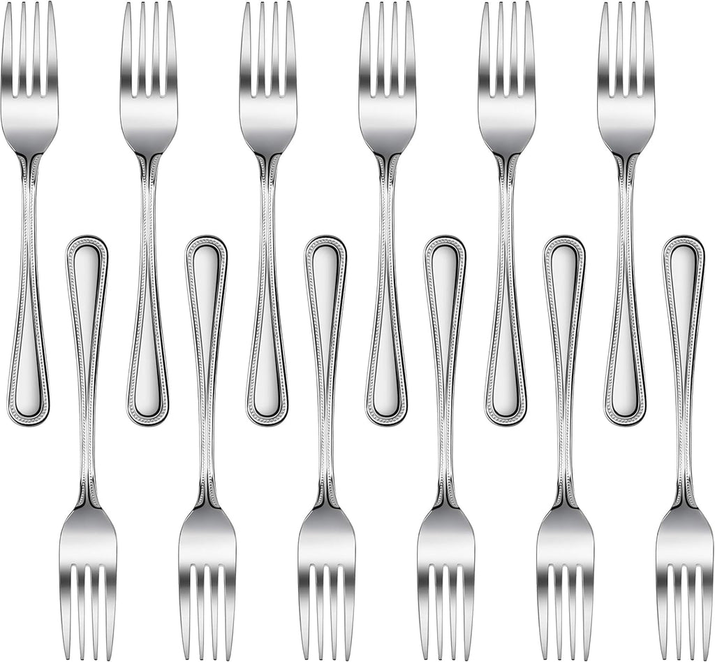 New Star Foodservice Bead Pattern 18/0 Stainless Steel Dinner/Dessert Spoon, 7.6-Inch, Set of 12, Commercial Grade