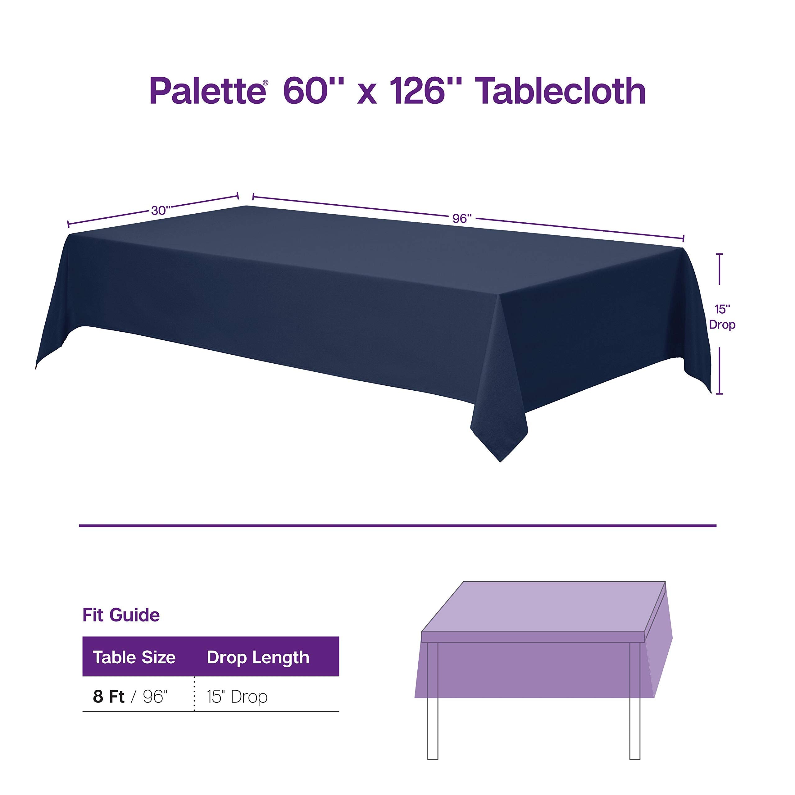 Gee Di Moda Rectangle Tablecloth - 60 x 126 Inch Hunter Green Table Cloth for 8 Foot Rectangle Tables - Heavy Duty Washable Fabric - for Holiday Party, Dinner, Weddings, Baby Shower & Events