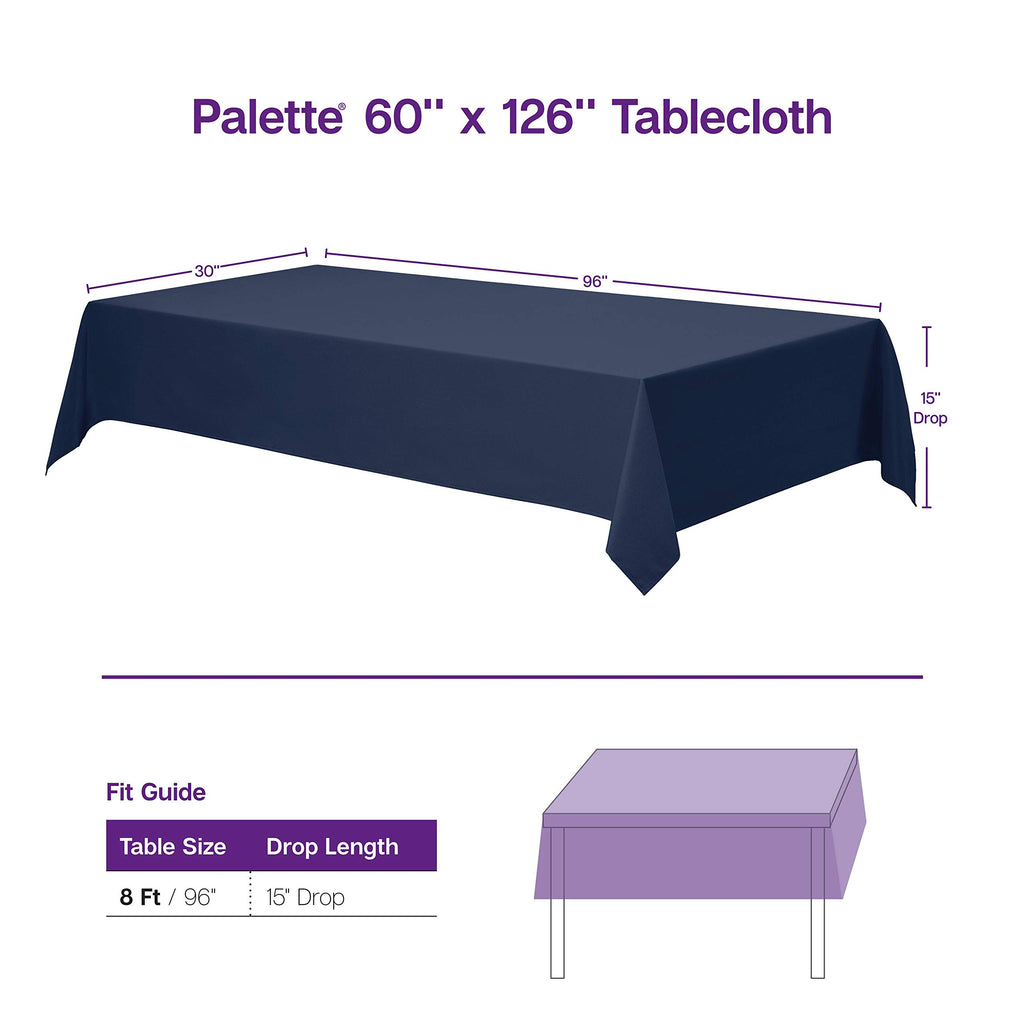 Gee Di Moda Rectangle Tablecloth - 60 x 126 Inch Beige Table Cloth for 8 Foot Rectangle Tables - Heavy Duty Washable Fabric - for Holiday Party, Dinner, Weddings, Baby Shower & Events