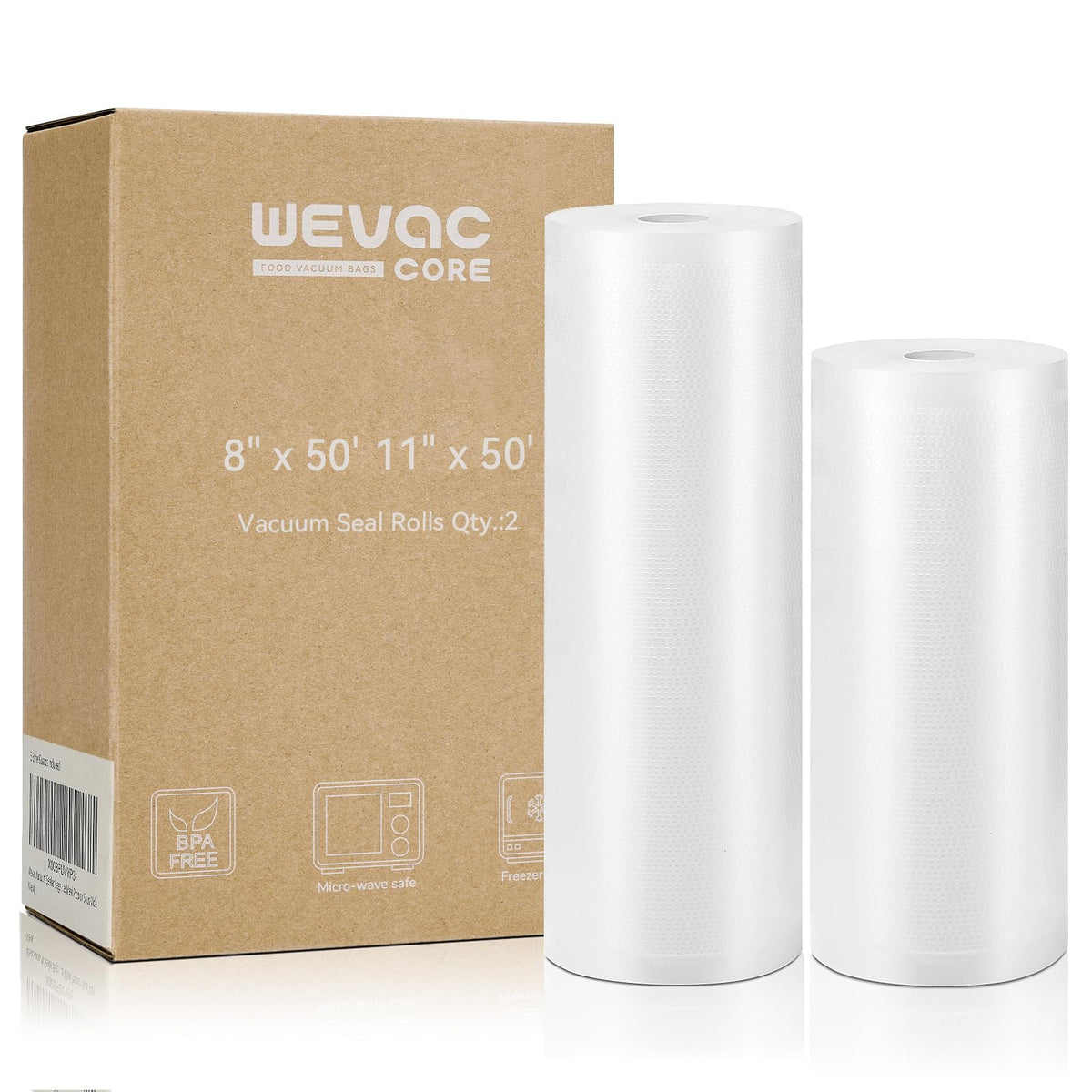 Wevac Vacuum Sealer Bags for Food 11x16 6 Rolls, Fit Food Saver Machines