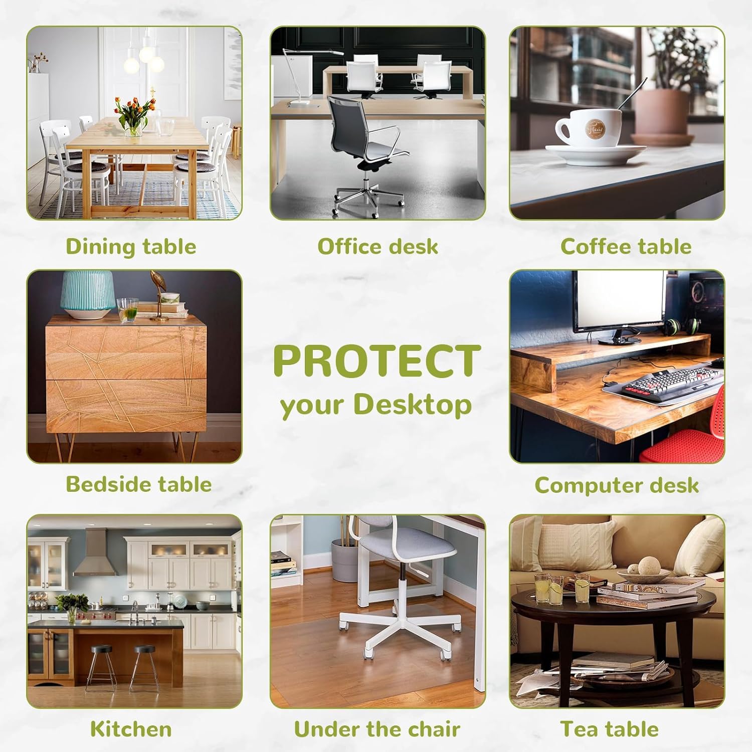 Eisdroma 38" x 70" Clear Table Cover Protector, Waterproof & Durable, Rectangular Plastic Tablecloth for Dining Room, Kitchen, Office
