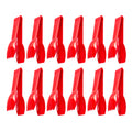 New Star Foodservice Utility Tong, High Heat Polycarbonate Plastic, Straight Edge, 6 Inch, Set of 12, Red