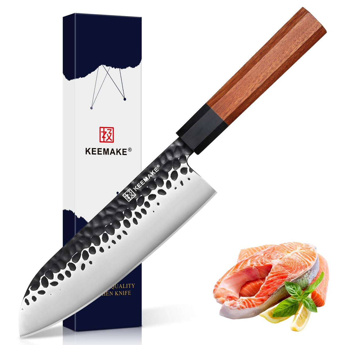 KEEMAKE 8 Inch Chef Knife, Japanese Hand Forged