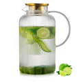 Buaic Glass Pitcher with Lid, 100 oz/ 3L Glass Water Pitcher