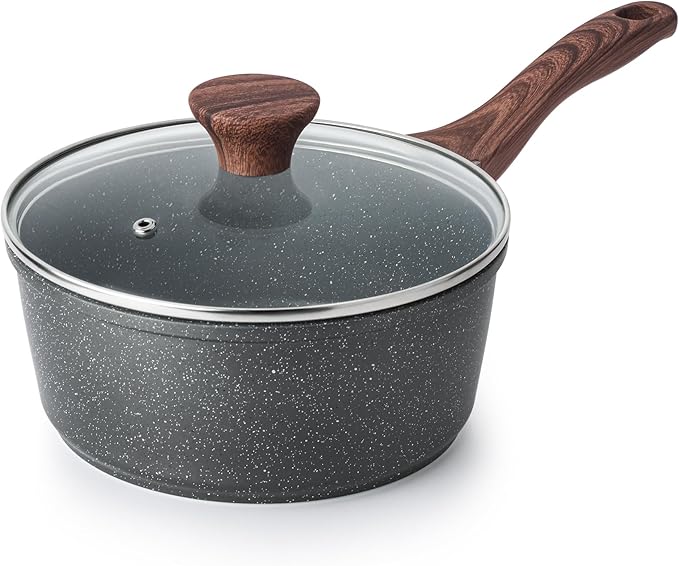 SENSARTE Nonstick Sauce Pan Set with Lid, 1.5+2.5 Quarts, PFOA/PFOS Free