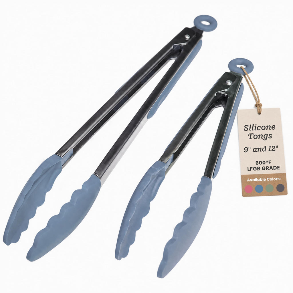 Starpack Get a Grip Silicone Kitchen Tongs (12 Inch) - LFGB Non Toxic, 600°F Heat Resistant, BPA-Free - Heavy-Duty Stainless Steel, Locking - Dishwasher Safe for Nonstick Cookware