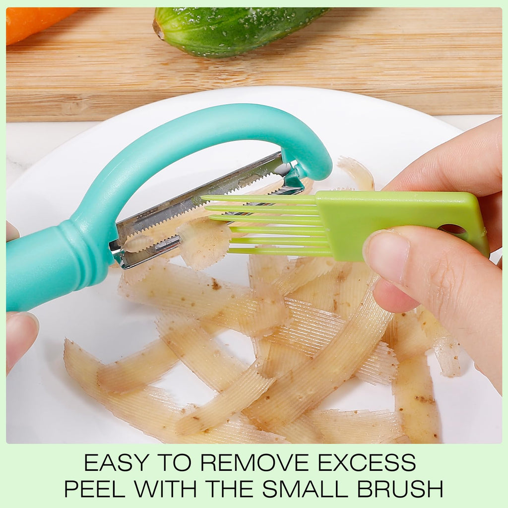 Senbowe Upgrade Potato Peeler for Kitchen, 6PCS Stainless Steel Vegetable Peeler, I and Y Veggie Food Peeler for Apple Fruit Carrot Zucchini Cucumber,Good Grip Makes Peeling Very Easy