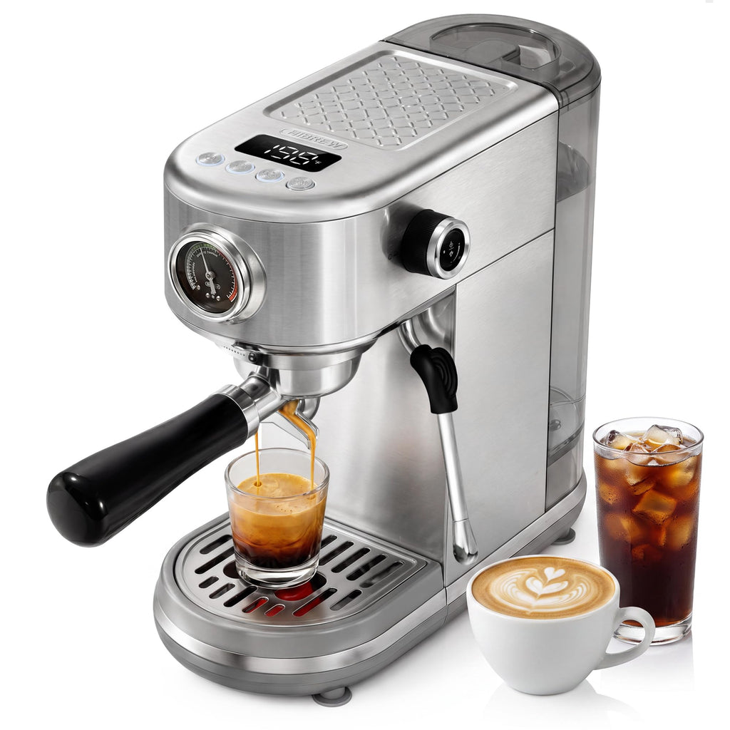 HIBREW H10B Programmable Espresso Machine with LED Display & Pressure Gauge