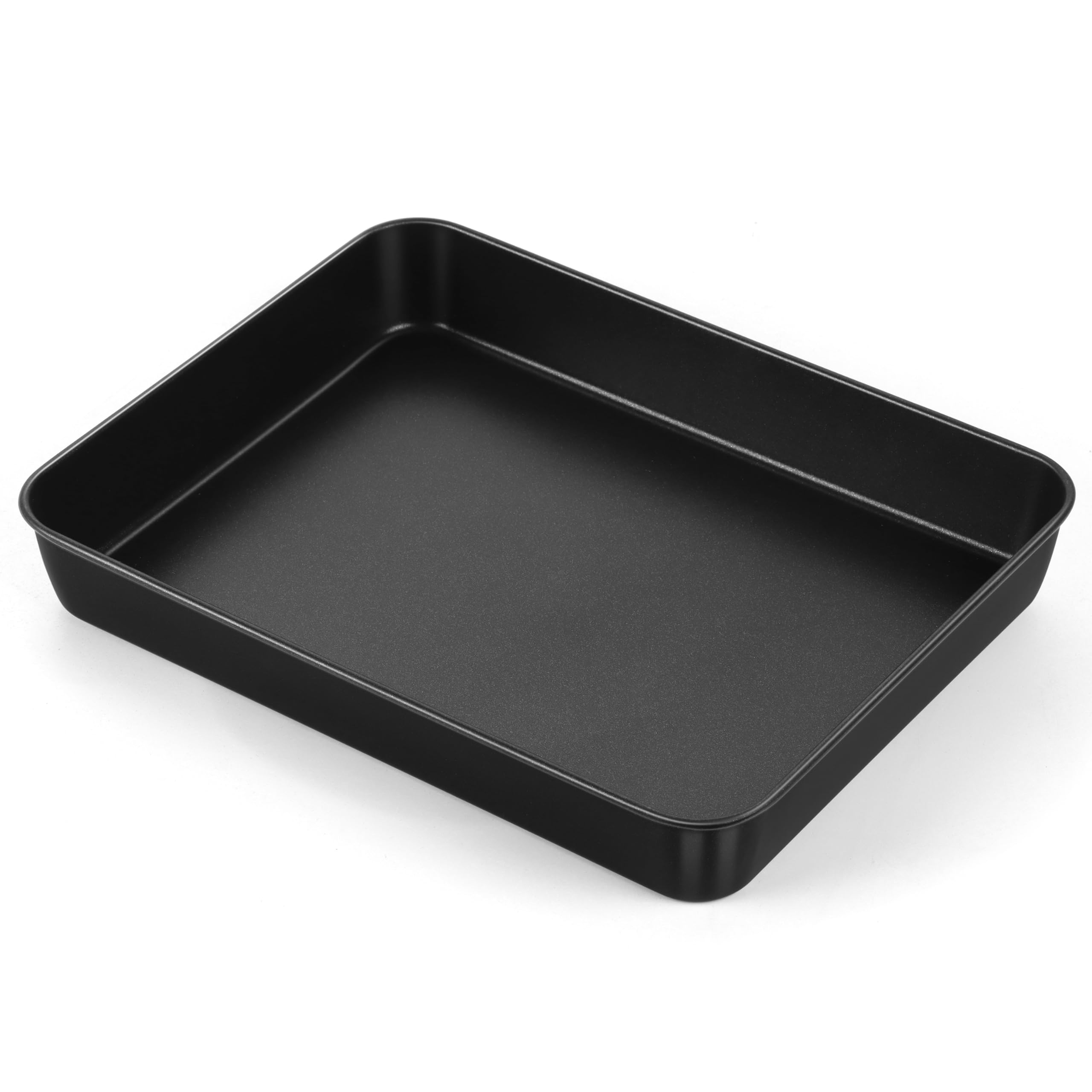 E-far 12.5 x 9.7 Inch Baking Pan, Nonstick Stainless Steel Rectangle Cake Pan for Baking Brownies Casseroles Lasagna, Stainless Steel Core & Nonstick Coating, Non-toxic & Oven Safe