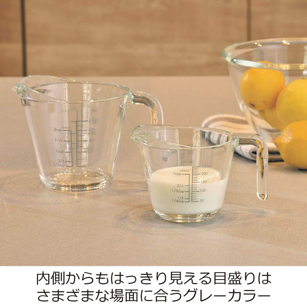 HARIO MJP-250-GR Measuring Cup, 8.5 fl oz (250 ml), Practical Capacity, 8.5 fl oz (250 ml), Gray, Made in Japan