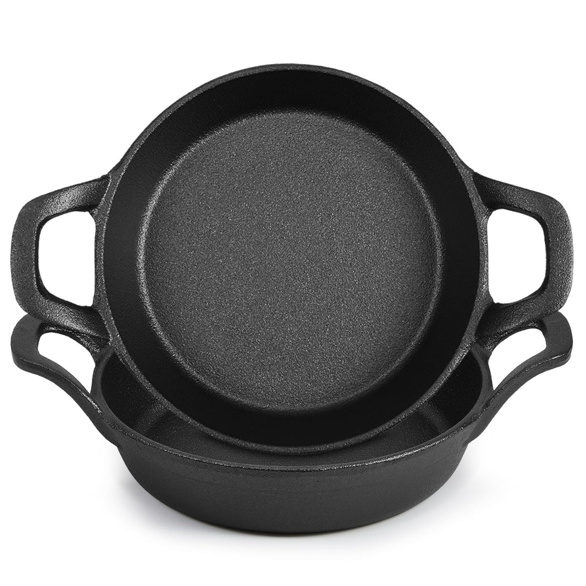 Ziliny 6 Pack Mini Cast Iron Skillets 6.3 x 6.3 x 1.5 Inch Pan Ramekin Set