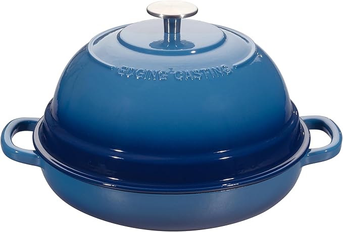 EDGING CASTING Enameled Cast Iron Dutch Oven Pot with Lid, Round Bread Oven for Homemade Sourdough Bread Baking, 6 Quart
