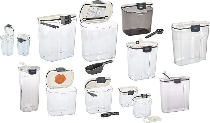 Progressive ProKeeper Baker's Airtight Kitchen Storage Canister Container Set for Flour, Sugar & More, Keeps Ingredients Fresh