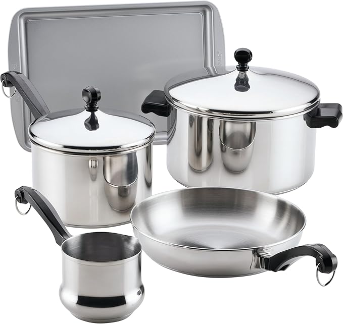 Farberware Classic Stainless Steel Stockpot with Lid, 6-Quart