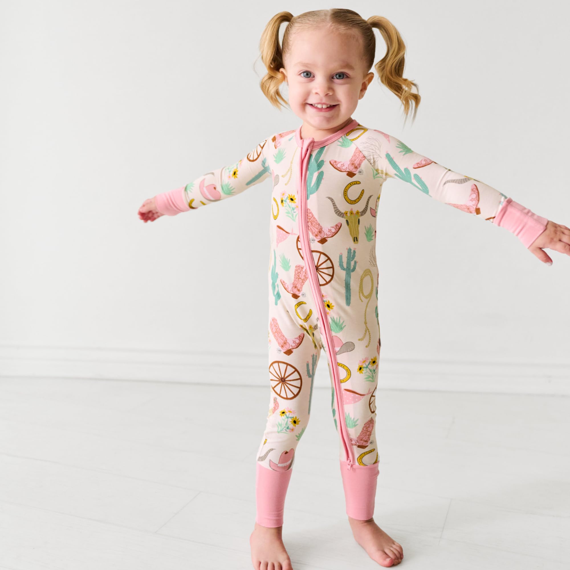 Little Sleepies Baby Pajamas, Pink Ready to Rodeo, 18-24 months