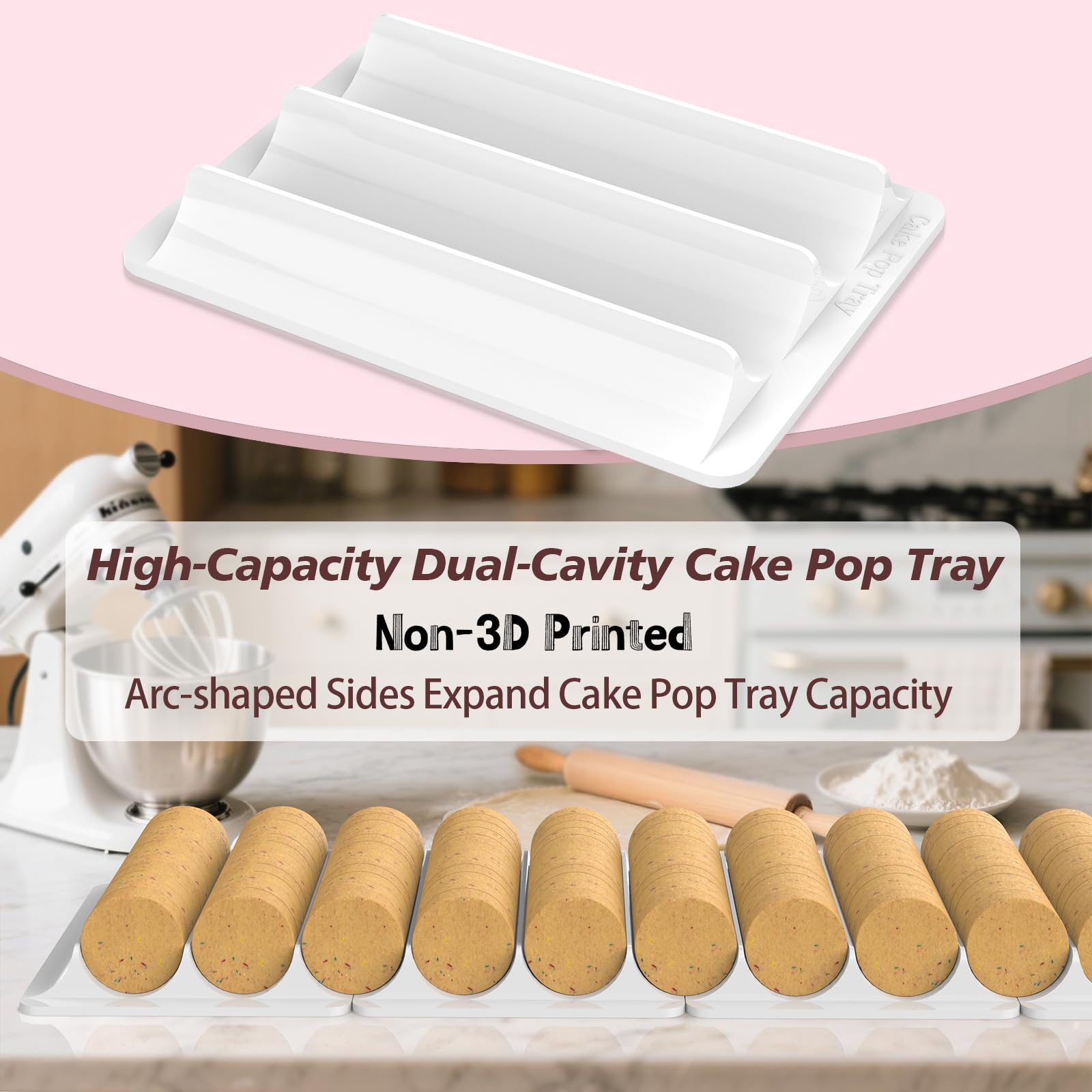 Cake Pop Molds Set, Circle Cake Pop Cutter and Pusher with Tray