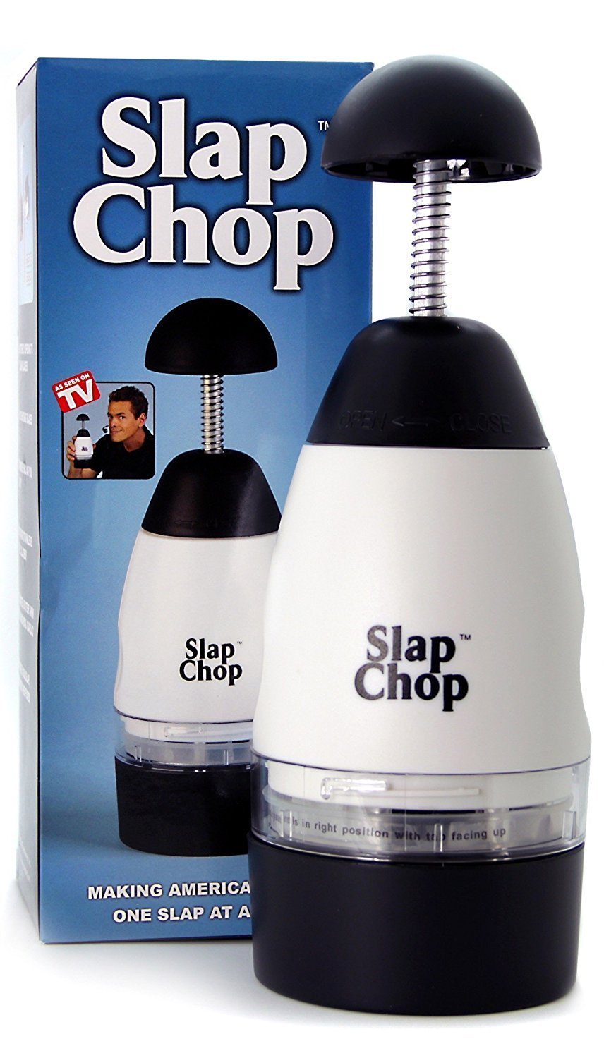 Slap Chop Original Food Chopper, Stainless Steel Blades, Butterfly Open