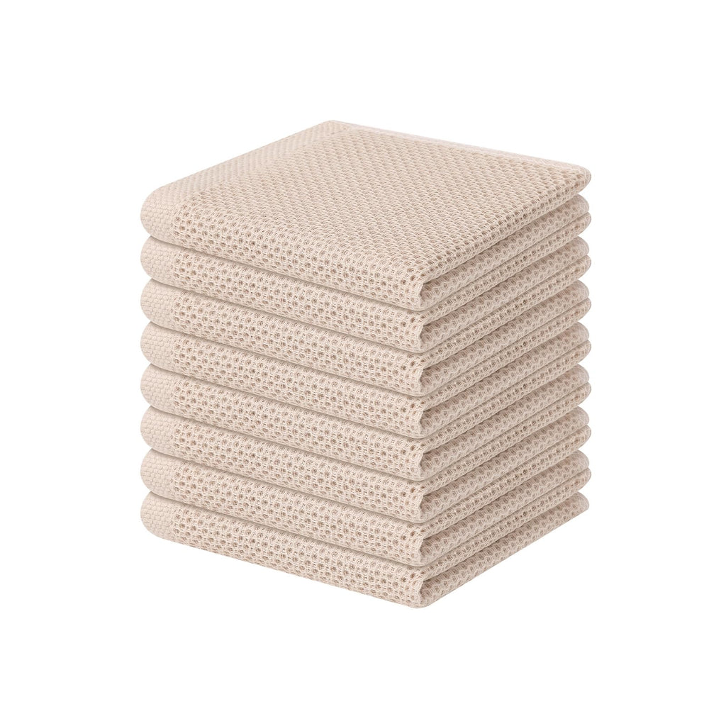 Homaxy 100% Cotton Waffle Weave Kitchen Dish Cloths 8-Pack, Black
