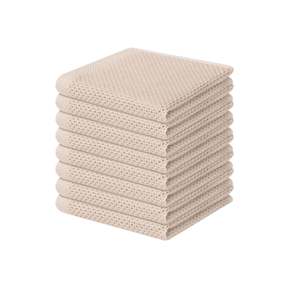 Homaxy 100% Cotton Waffle Weave Kitchen Dish Cloths 8-Pack, Black