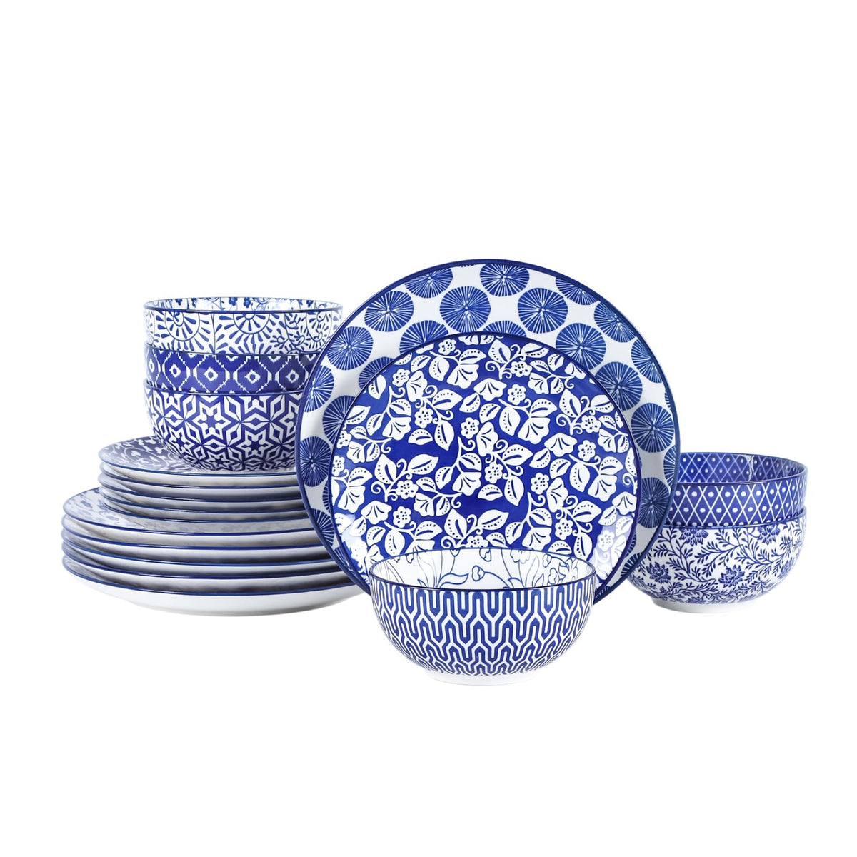 Selamica Ceramic Dinnerware Sets for 4, 16 Pieces Plates and Bowls Sets, Dishes set for 4-Chip and Scratch Resistant, Dishwasher&Microwave Safe, Assorted Colors