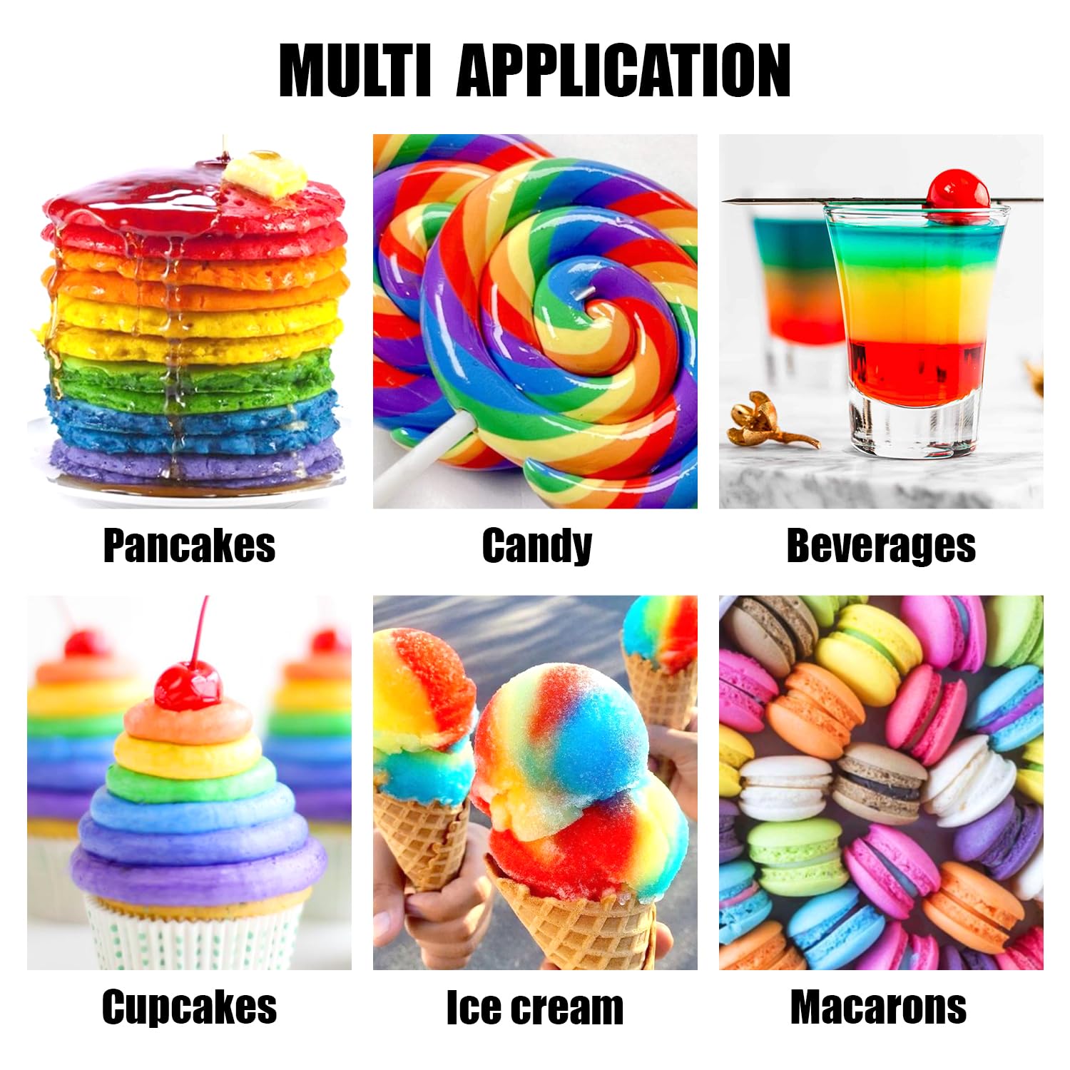 Gel Food Coloring Pandalab Professional 6 Color Concentrated Edible Food Dye Set for Baking, Icing, Fondant, Cookies & Cake Decorating, 35ml Each