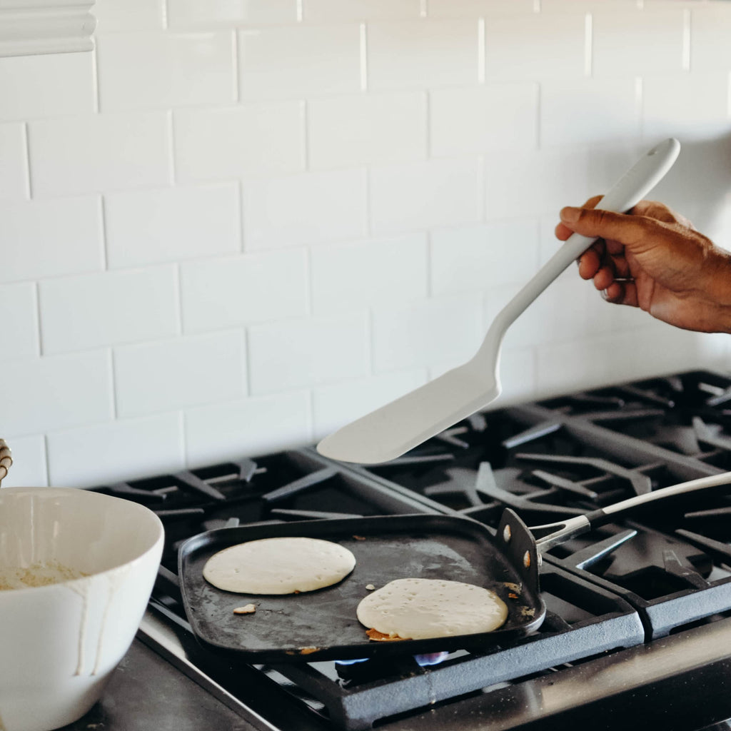 GIR: Get It Right Silicone Kitchen Spatula Turner - Non-Toxic Cooking Utensils for Nonstick Cookware, Cooking and Baking, Ultimate Flip - 13IN - Studio White
