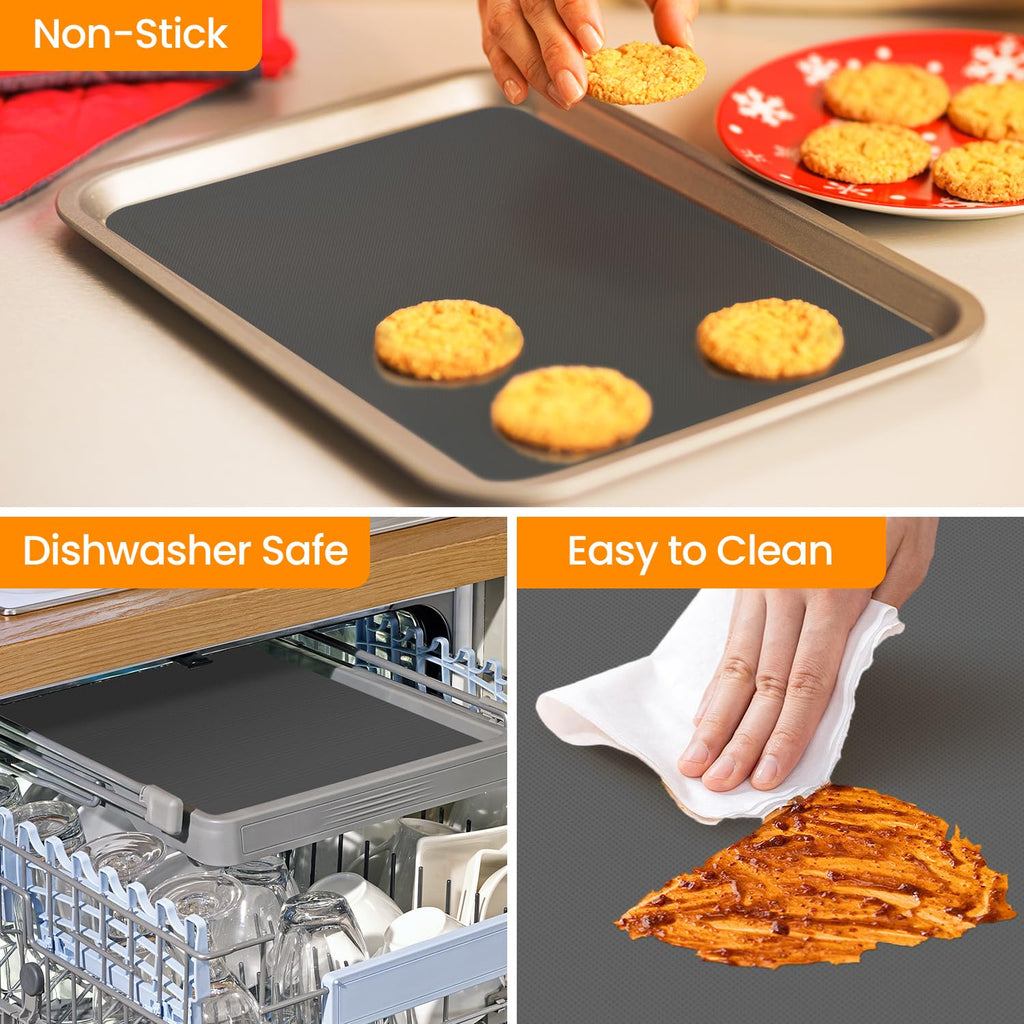 Silicone Baking Mat Roll- Cut To Size Silicone Mat - Reusable Baking Mat, Silicone Pastry Mats for Rolling Dough, Non Stick Food Grade Silicone Sub Mat Roll, Kitchen Counter Mat