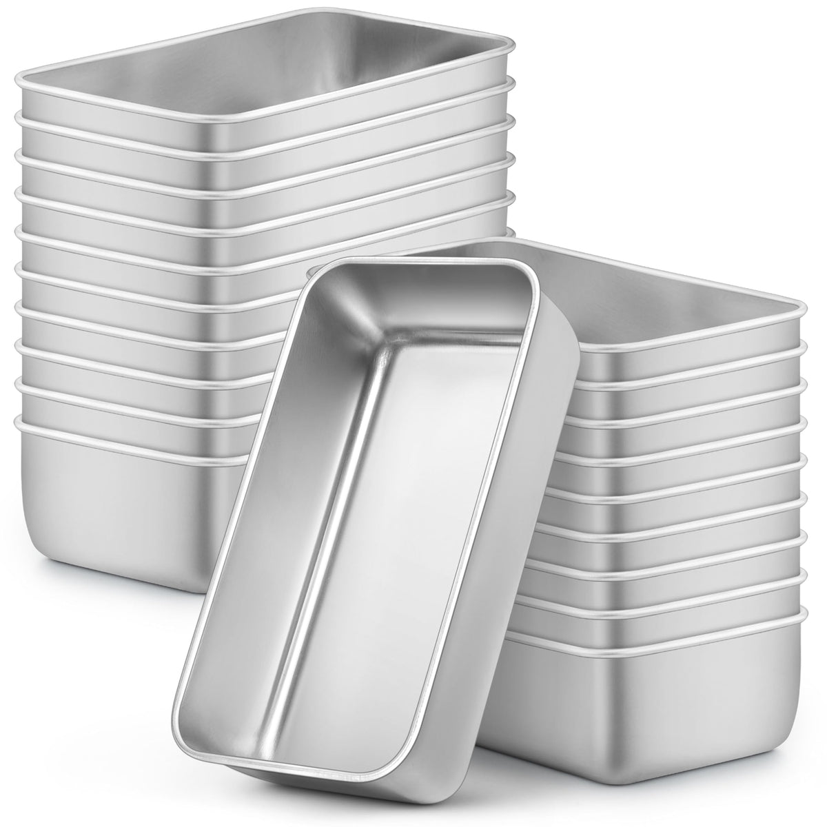 LIANYU Loaf Pan for Baking Bread, 9x5In Stainless Steel Bread Pan, 4 Pack