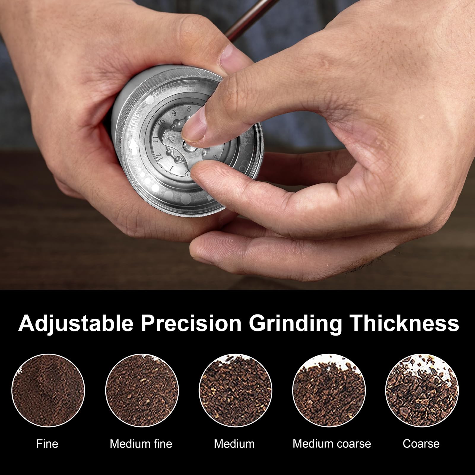 NewlukPro M6 Manual Coffee Grinder for Espresso Pour Over French Press Moka