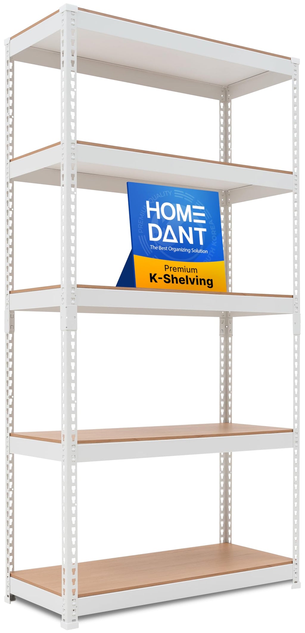 HOMEDANT White 28" W 5 Tier Storage Shelves Garage Shelving Unit Metal