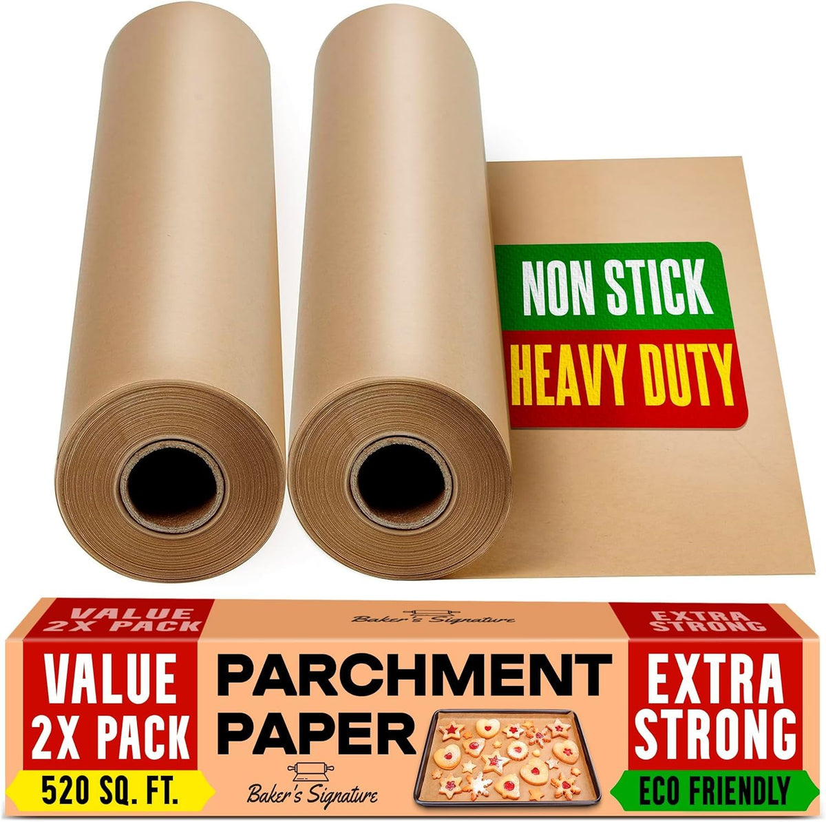 Baker's Signature Unbleached Parchment Paper Roll with Cutter, 15in x 210ft