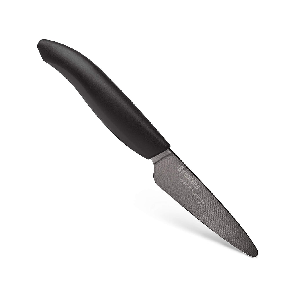 Kyocera Advanced Ceramic Revolution Series 5-inch Micro Serrated Tomato, Utility Knife, Black Blade