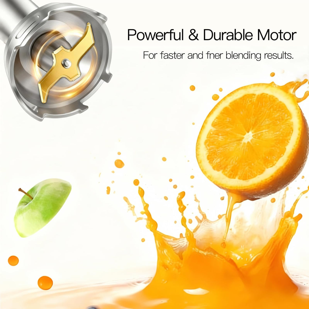 MEGAWISE 1000W Hand Blender,Multi-Attachment Immersion Blender with Chopper