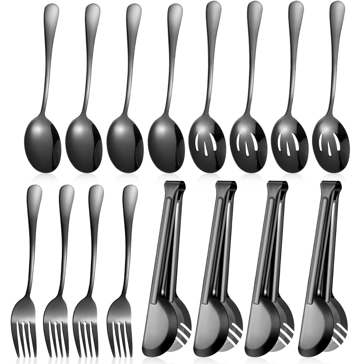 Patelai 15 Pieces Gold Serving Utensil Set, Stainless Steel Buffet
