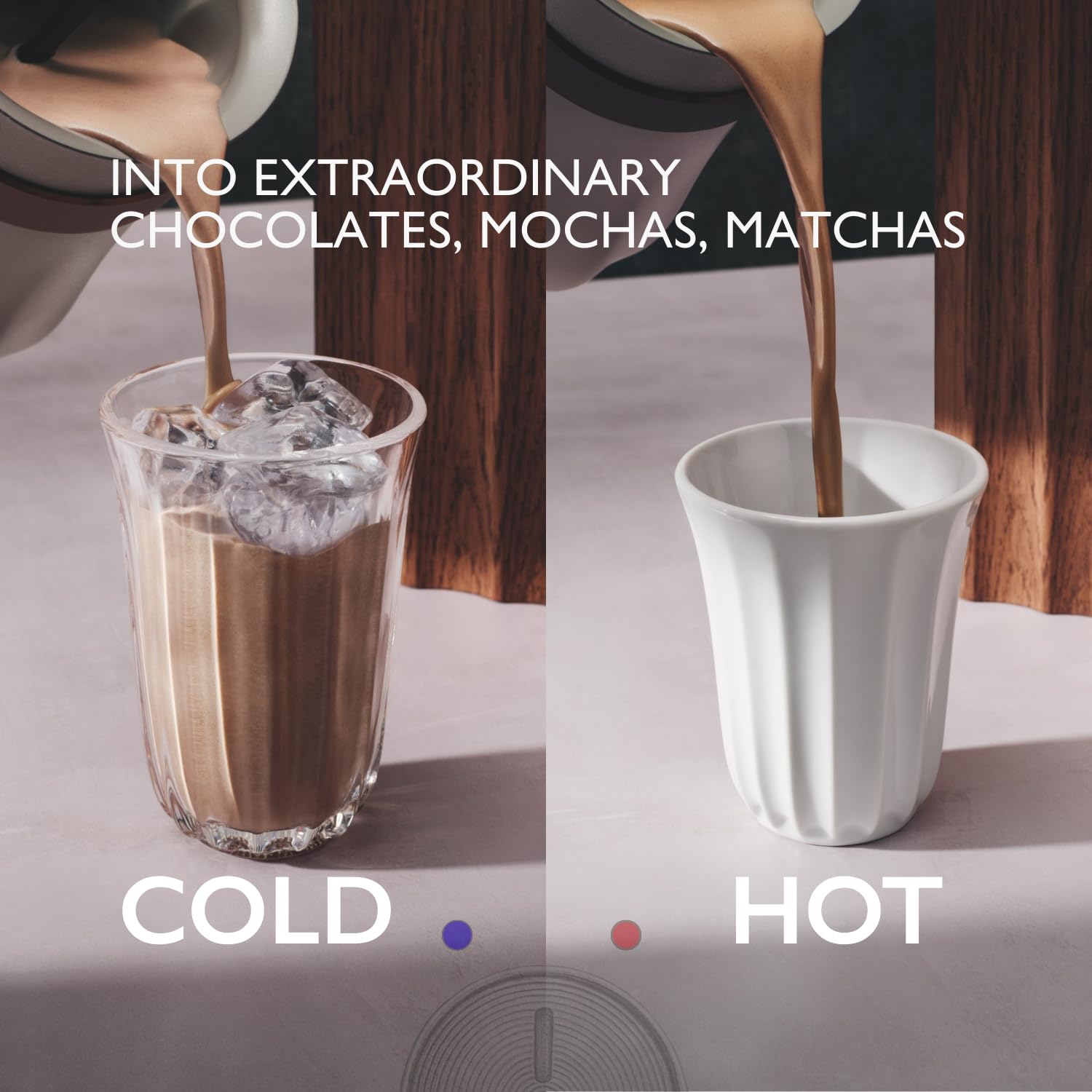 Hotel Chocolat Hot Chocolate Maker – Velvetiser Hot & Cold Drinking Chocolate Machine, Includes Mug, Glass & Sachets, Pebble Edition, Luxury Gift