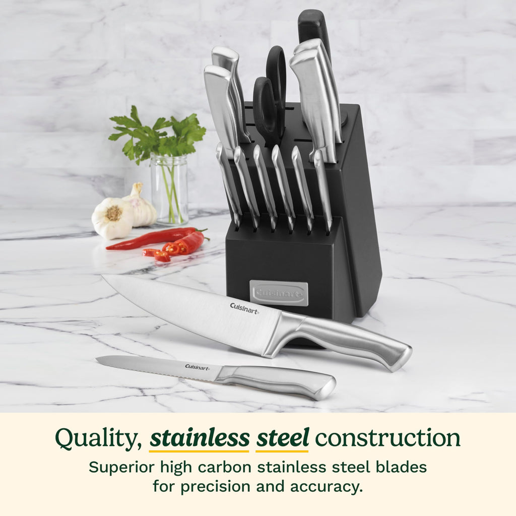 Cuisinart 15-Piece Stainless Steel Hollow Handle Block Set, C77SS-15PK