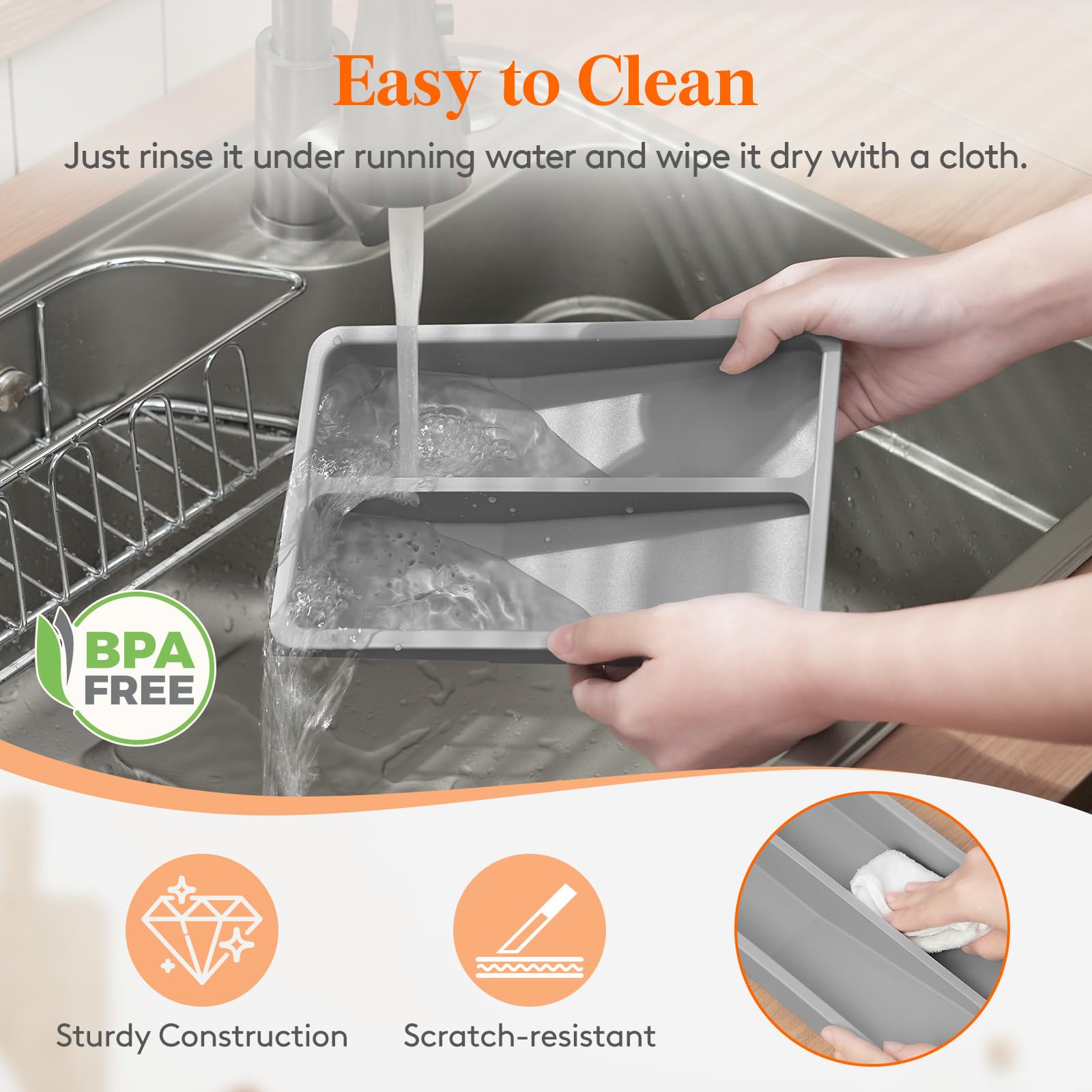 Lifewit Compact Silverware Organizer for Kitchen Drawer